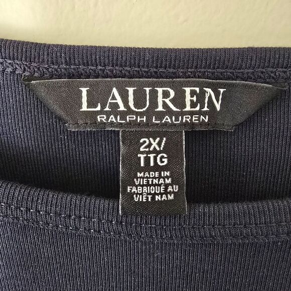 Lauren Ralph Lauren Black Label Long Sleeved Black Shirt 2X/TTG - Picture 3 of 3